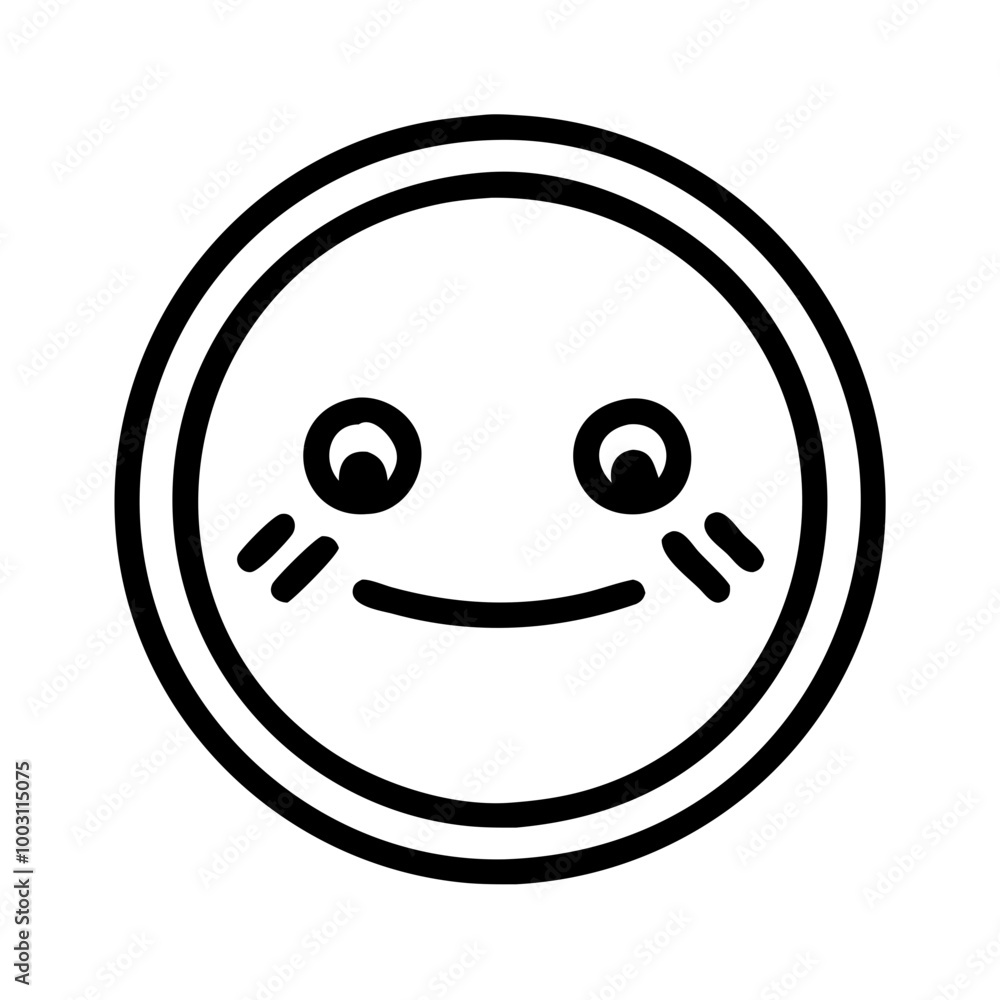 Cute Smiling Face Vector Illustration for Emotional Expressions and Social Media Cute Smiling Face Vector Illustration for Emotional Expressions and Social Media