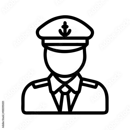  Navy Officer Simple Vector Uniform Symbol for Nautical Themed Graphics