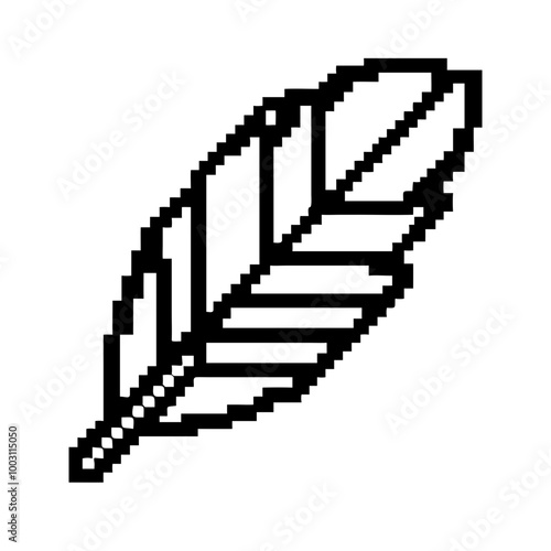  Pixelated Feather Vector Illustration Symbolizing Lightness and Creativity