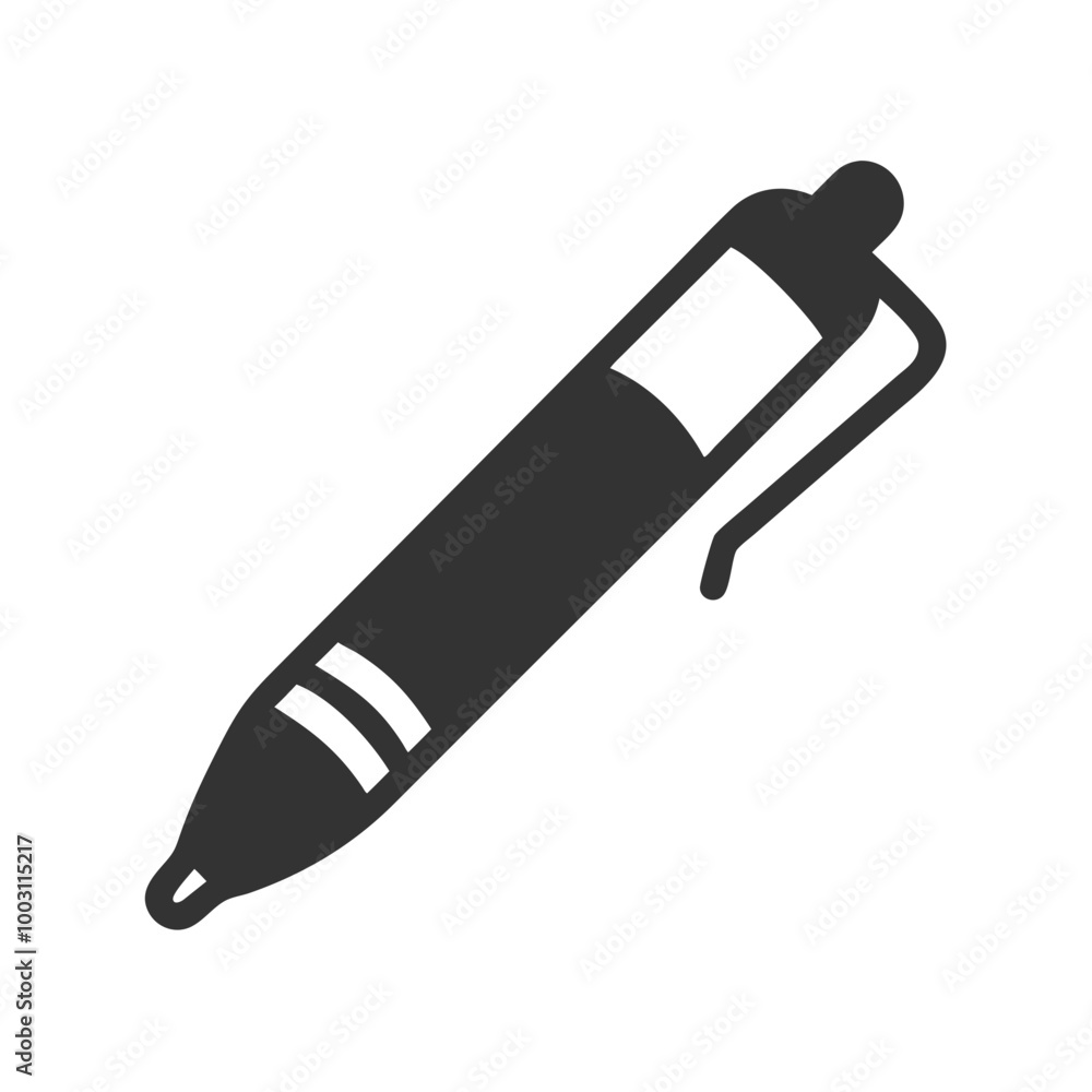 Black Ballpoint Pen Vector Illustration for Office and School Supplies Design Black Ballpoint Pen Vector Illustration for Office and School Supplies Design
