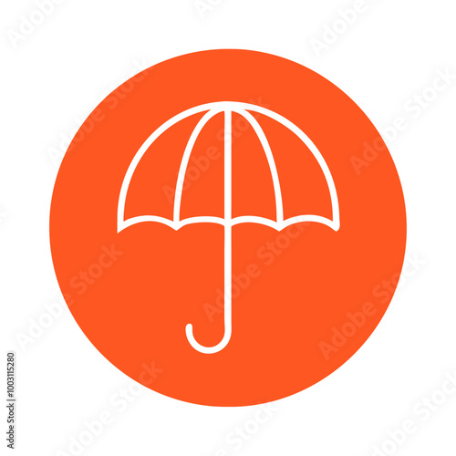  Minimalist Umbrella in Orange Circle for Weather Protection Themes