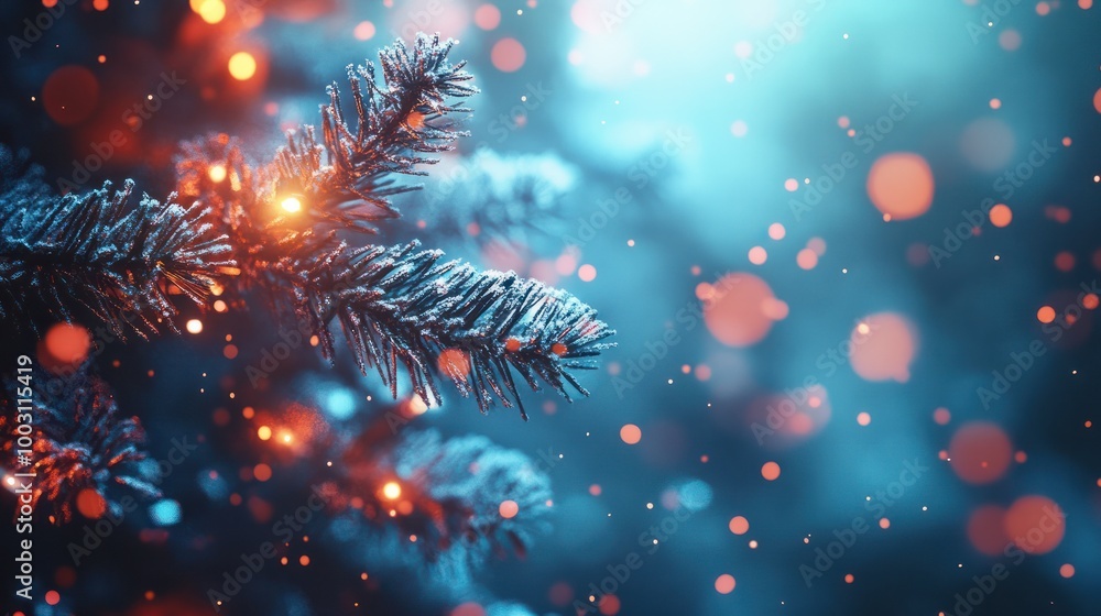 Fototapeta premium ã¯ãªã¹ãã¹ãèæ¯ãã³ãã¼ã¹ãã¼ã¹ï½Christmas, background, copy space, Generative AI
