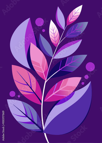 Give your home a unique look with abstract purple leaves poster and modern design.
