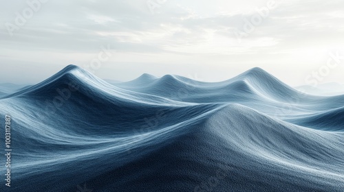 A blue ocean with a few small hills in the background