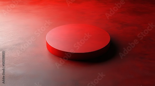 A red circle is on a red surface