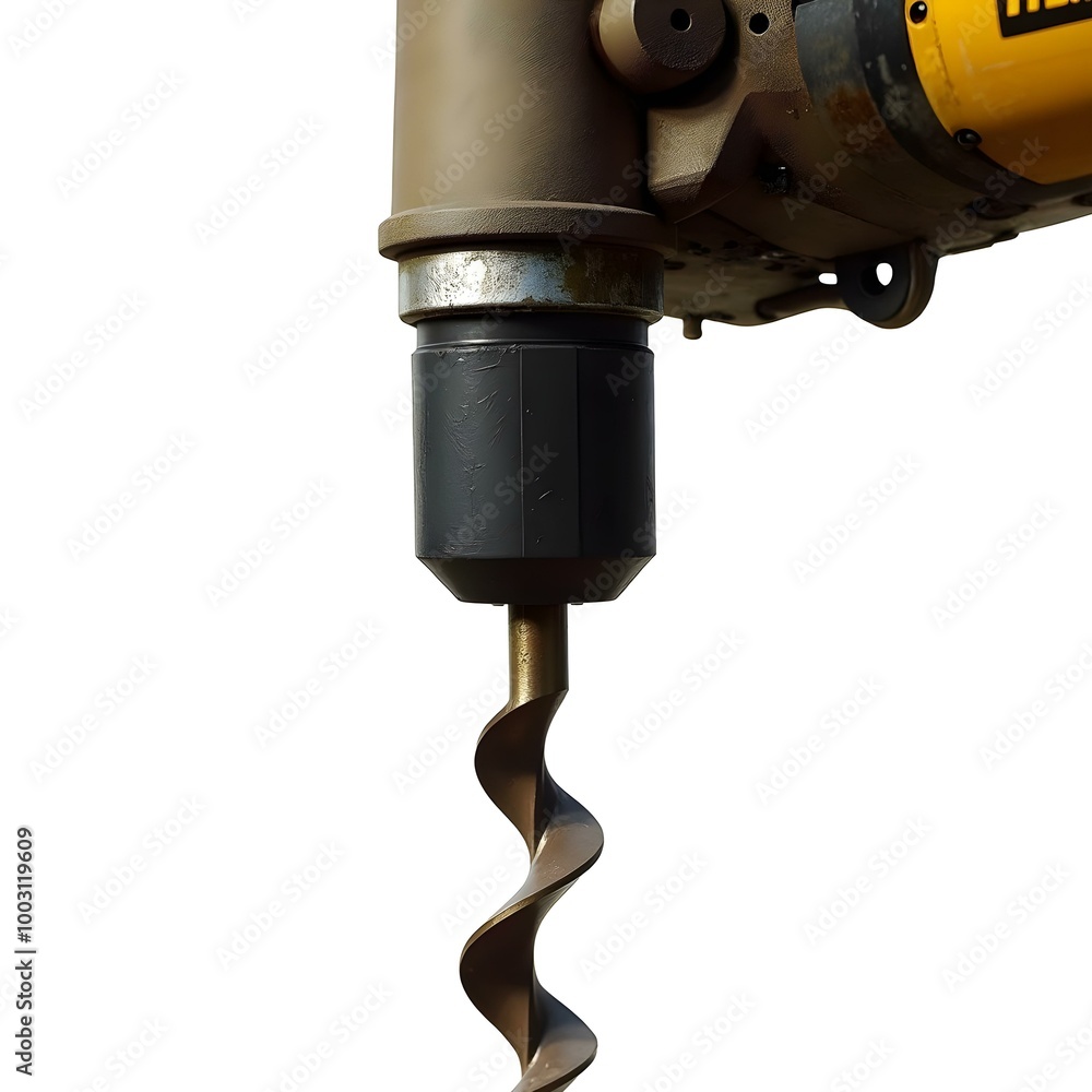 Close-Up of a Sturdy Steel Construction Hammer with Polished Wooden Handle and Worn Head on White Background Close-Up of a Sturdy Steel Construction Hammer with Polished Wooden Handle and Worn Head on White Background