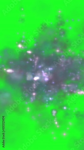 Shining Colorful Sparks On A Green Screen vertical video