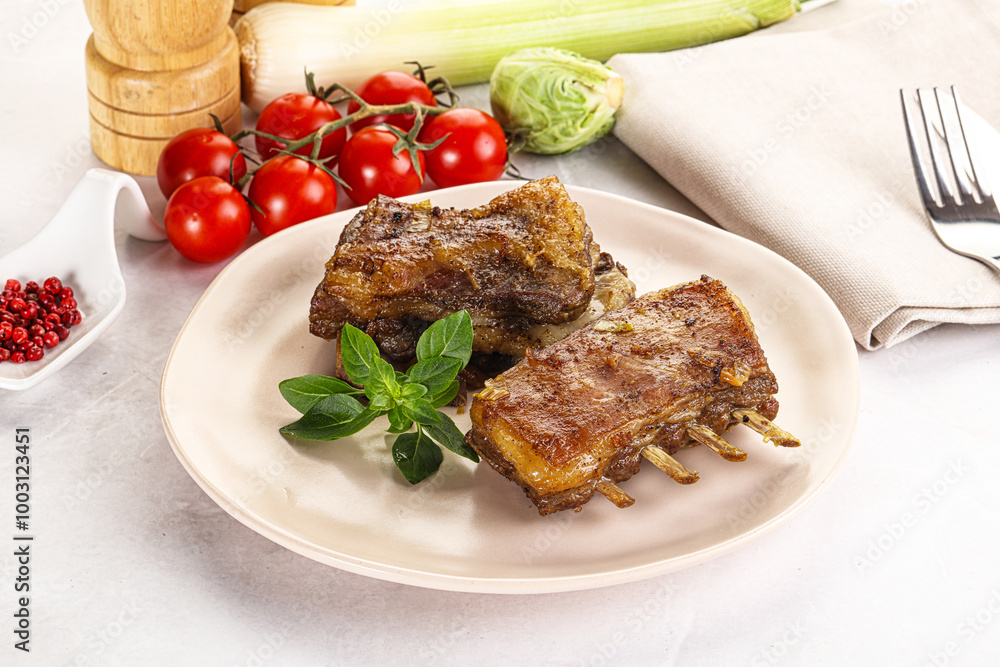 Roasted Lamb ribs with spices Roasted Lamb ribs with spices
