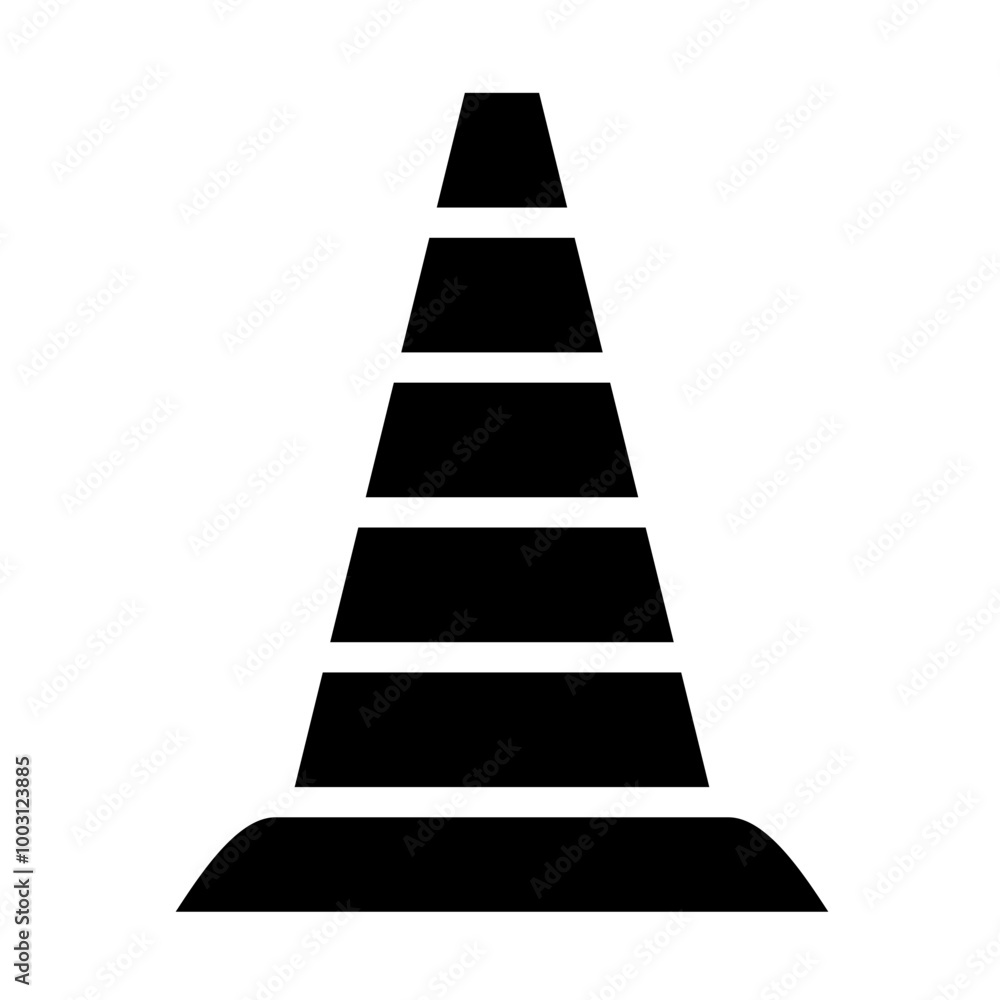 Construction cone vector icon style Construction cone vector icon style