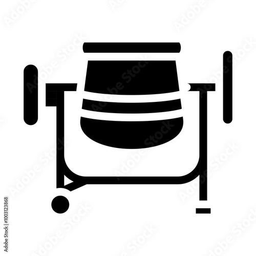 Cement mixer vector icon style