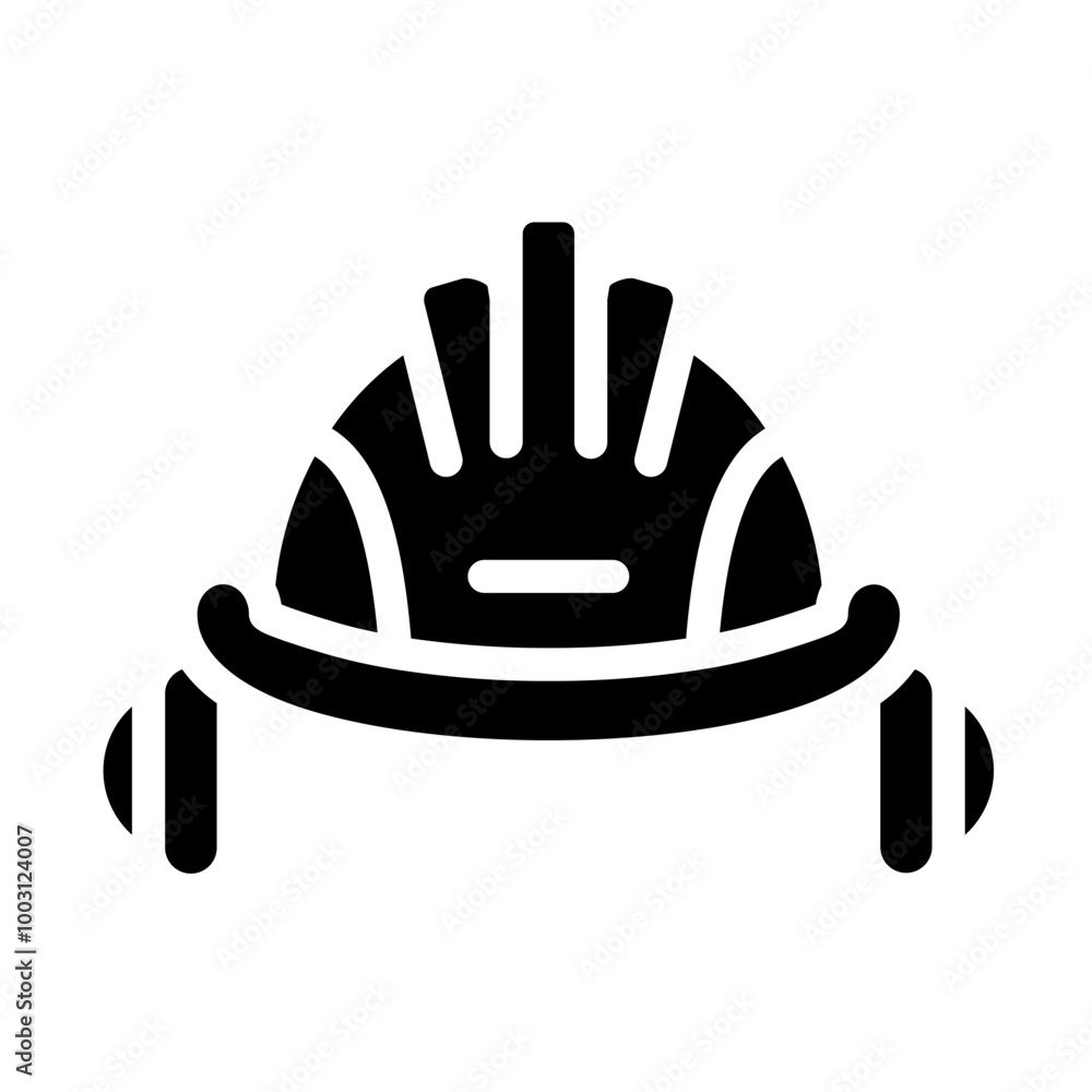 Hardhat with earmuffs vector icon style Hardhat with earmuffs vector icon style