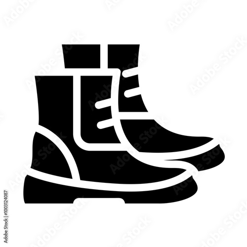 Work boots vector icon style