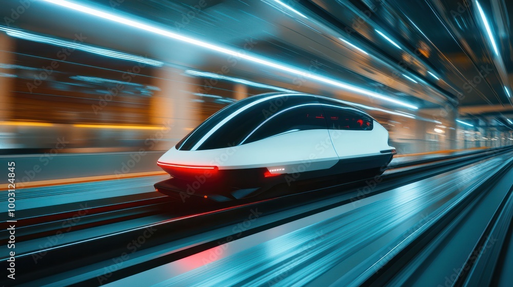 trim of the future, electric unmanned vehicle, fast. on high speed railway, hi tech future digital transport concept. trim of the future, electric unmanned vehicle, fast. on high speed railway, hi tech future digital transport concept.