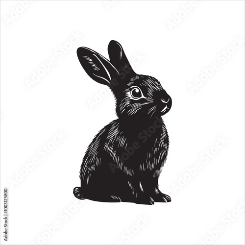 white rabbit isolated on white background