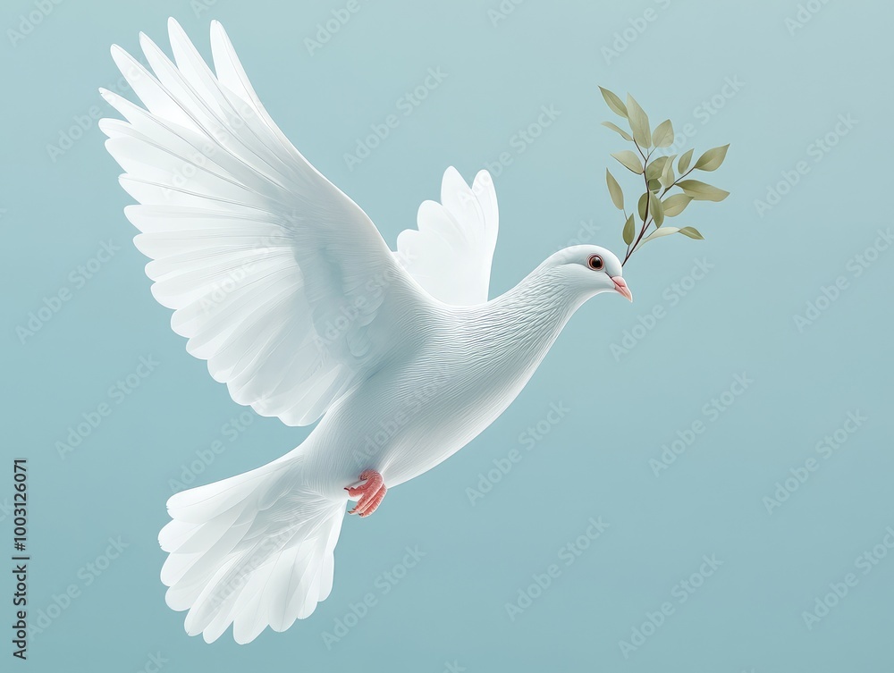 Obraz premium white dove on sky