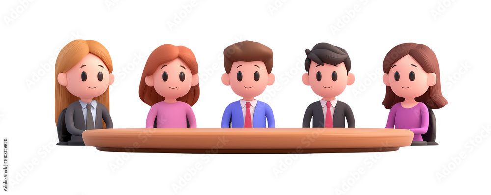 Diverse group of professionals sitting at a table during a meeting. transparent background Diverse group of professionals sitting at a table during a meeting. transparent background