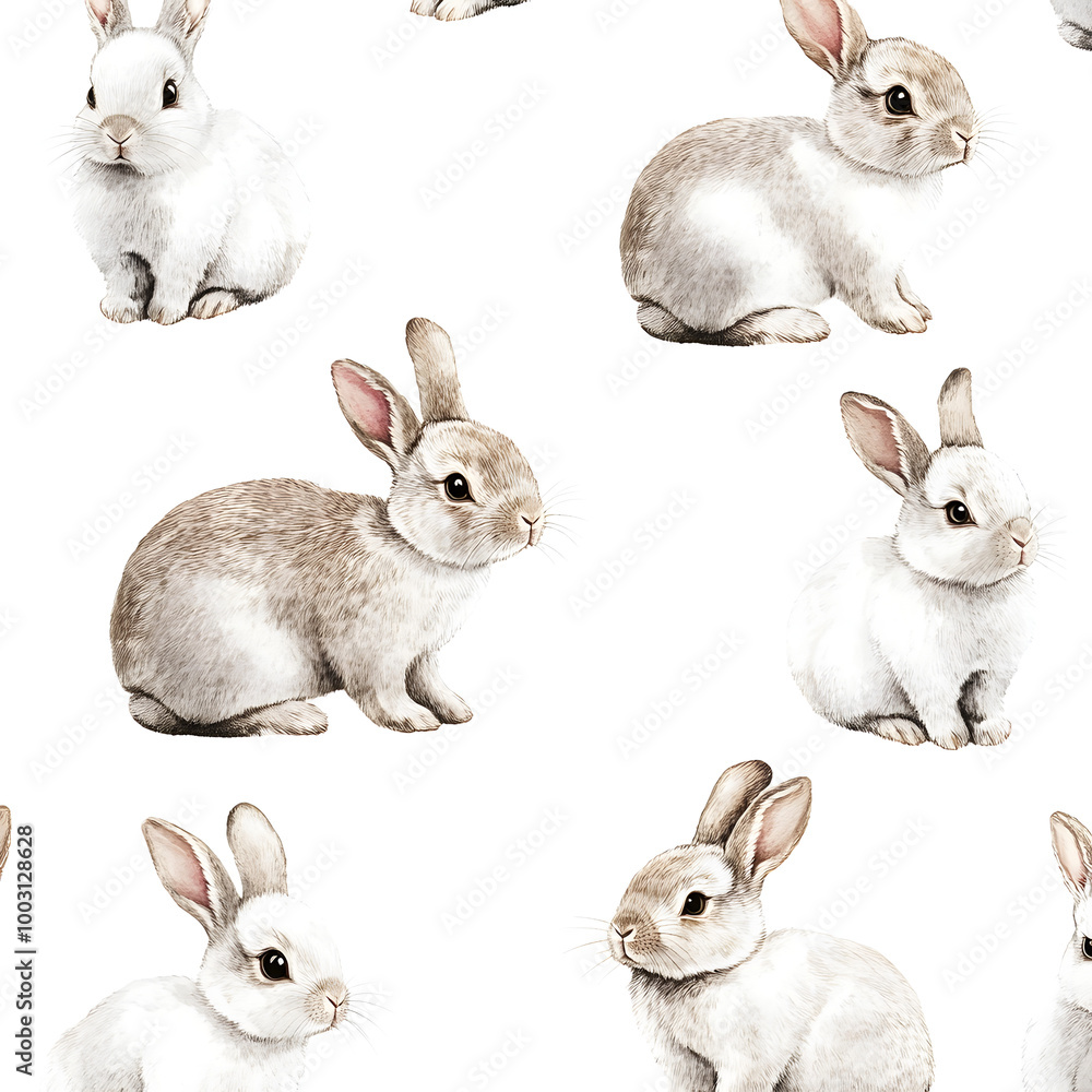 set of rabbit isolated, watercolor set of rabbit isolated, watercolor