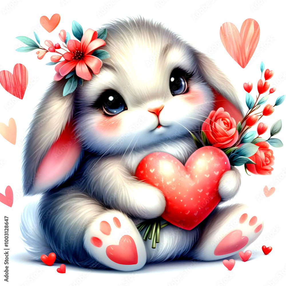 rabbit with heart rabbit with heart