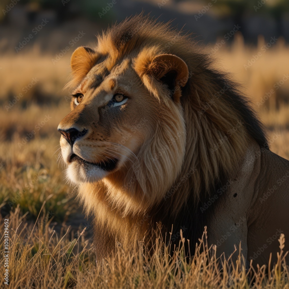 a realistic illustration of a lion in the savannah a realistic illustration of a lion in the savannah