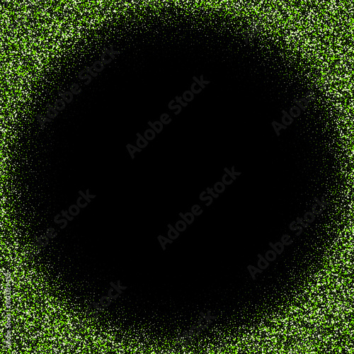 Green of shimmering particles on black background. Eps 10