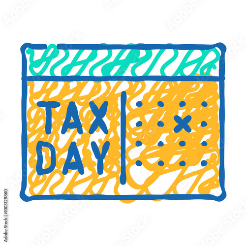 day tax doodle icon sketch vector. day tax sign. isolated symbol illustration