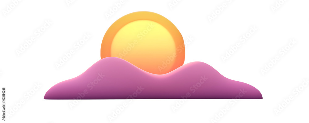 Sunrise over stylized mountains, vibrant colors, serene and peaceful scene. transparent background Sunrise over stylized mountains, vibrant colors, serene and peaceful scene. transparent background