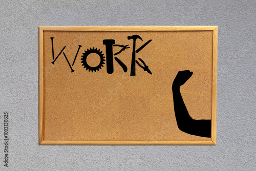 Inscription work on bulletin board
