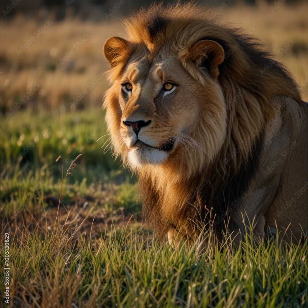 a realistic illustration of a lion in the savannah a realistic illustration of a lion in the savannah