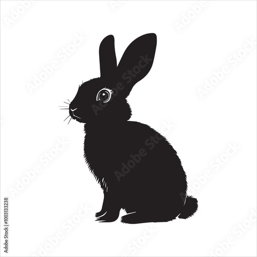 white rabbit isolated on white background