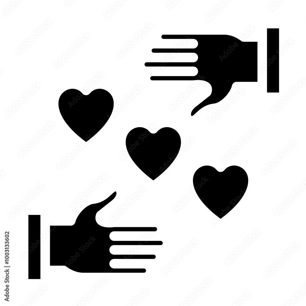 Compassionate Hands vector icon style Compassionate Hands vector icon style