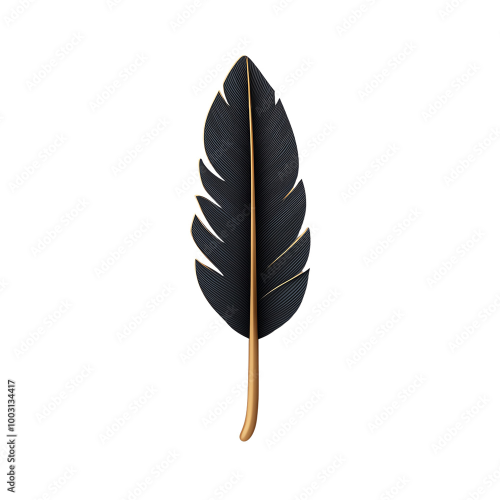 Black feather, elegant shape, artistic design, white isolated background. transparent background Black feather, elegant shape, artistic design, white isolated background. transparent background