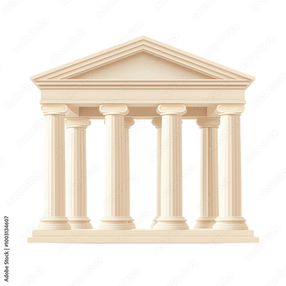 Classical temple structure with columns on a white isolated background. transparent background Classical temple structure with columns on a white isolated background. transparent background