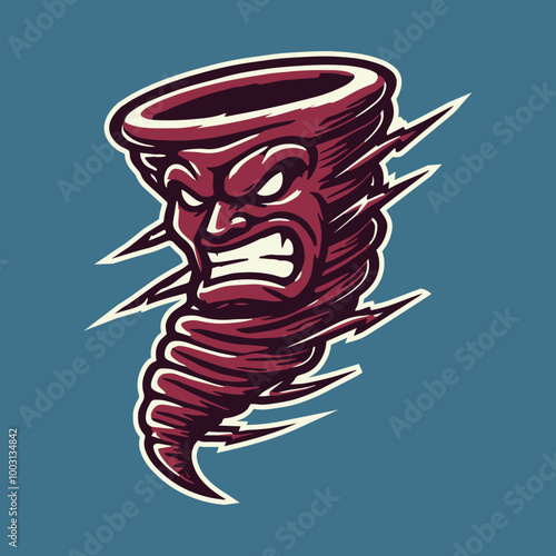 Tornado Vector Sports Team Mascot Logo: Bold, High-Impact Design for Athletic Branding