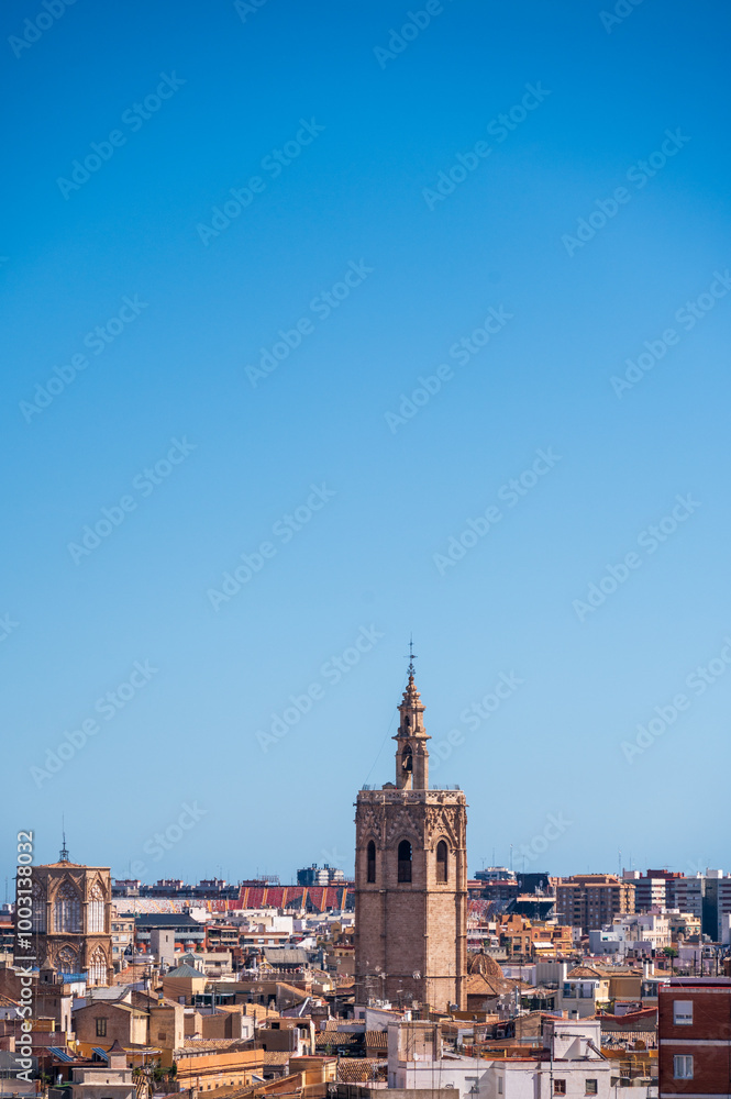 The Valencia Skyline, featuring the bell tower of the cathedral, from the Quart Tower The Valencia Skyline, featuring the bell tower of the cathedral, from the Quart Tower