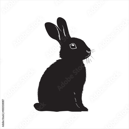 white rabbit isolated on white background