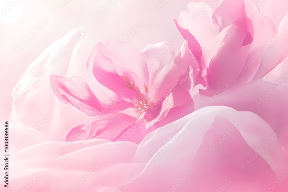 Soft Pink Flowers on Delicate Background Soft Pink Flowers on Delicate Background