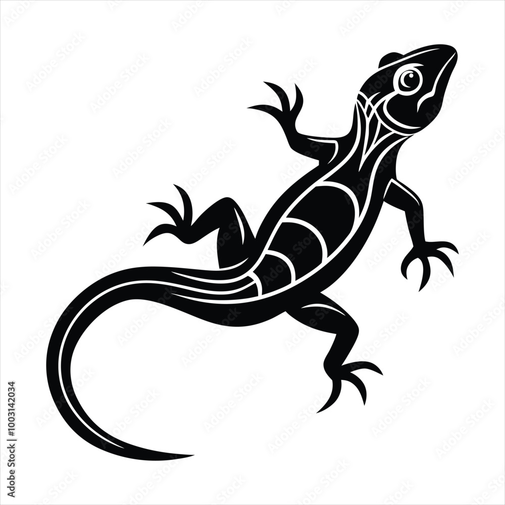 Naklejka premium Lizard silhouette vector