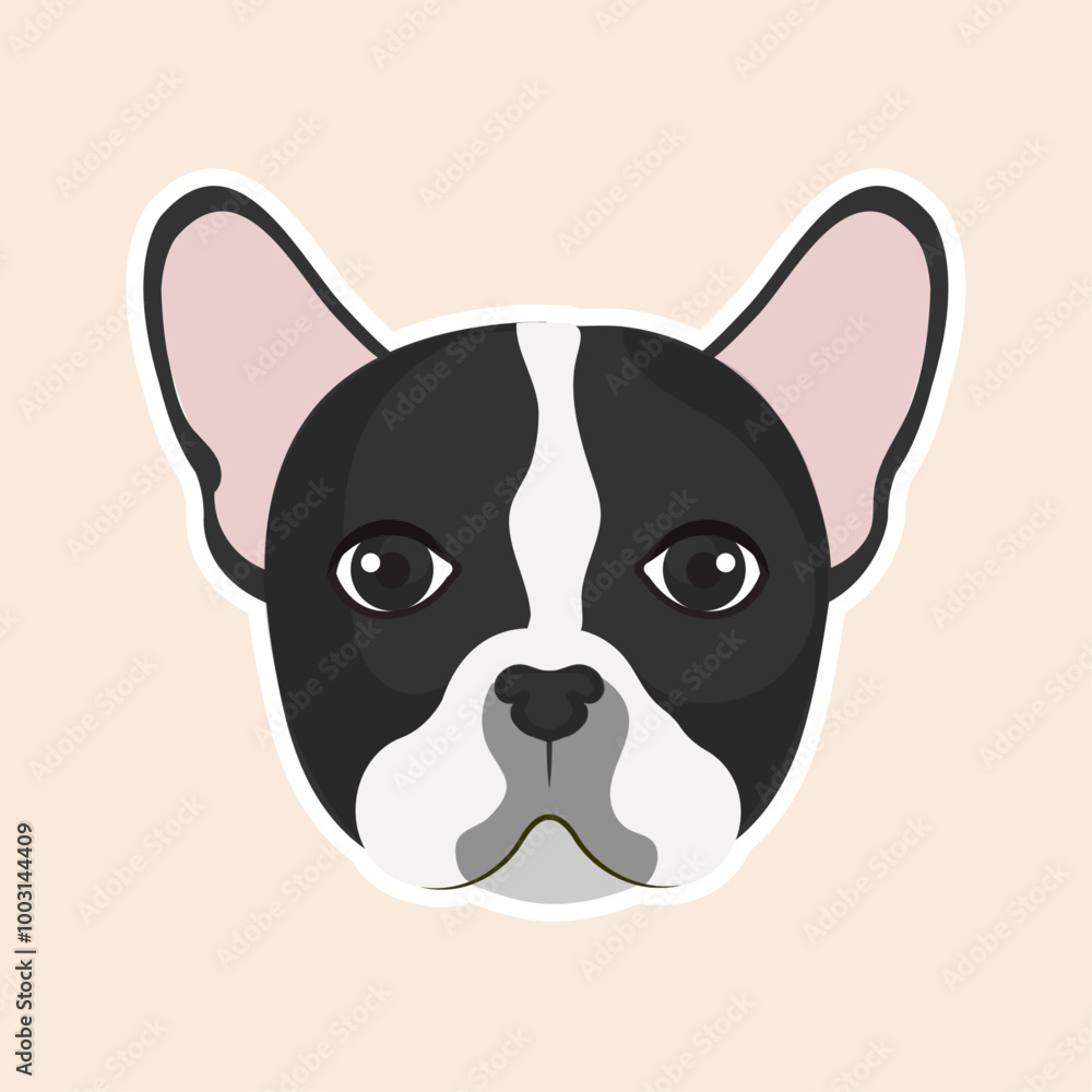 Adorable French Bulldog sticker vector illustration Adorable French Bulldog sticker vector illustration