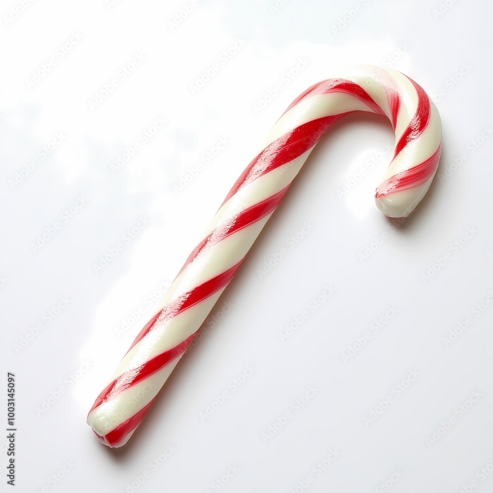 Fototapeta premium Red and White Candy Cane on White Surface