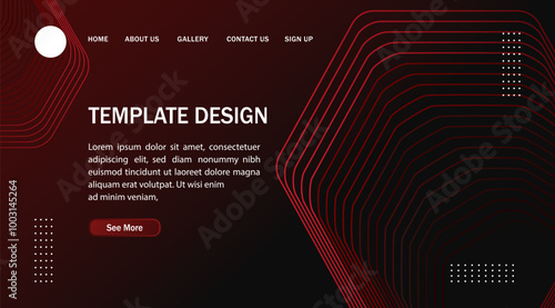 Dark red abstract background with glowing lines technology futuristic concept. Modern shiny geometric lines design. Horizontal banner template suitable for cover, header, poster, banner, web