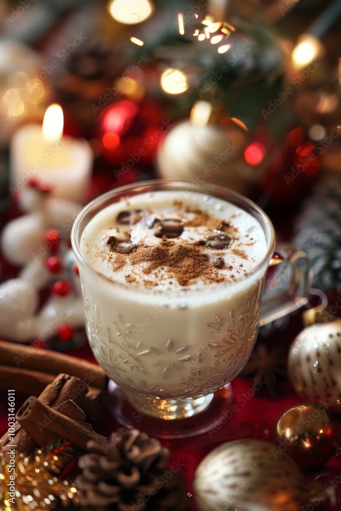 Eggnog with Festive Decorations Eggnog with Festive Decorations