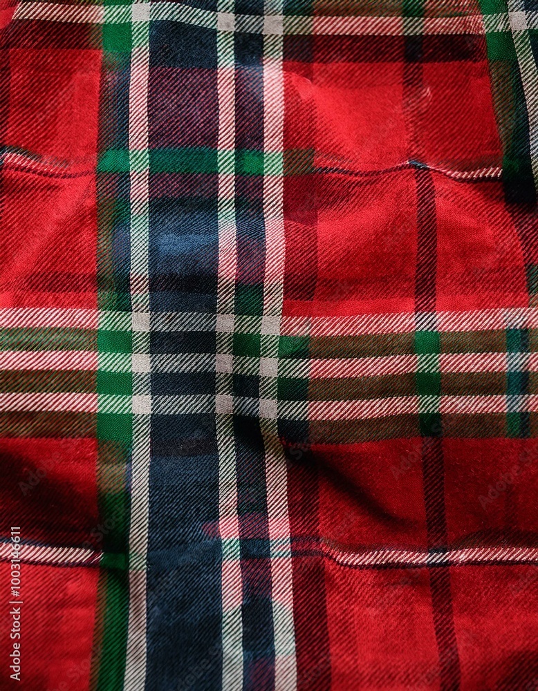 Red and green plaid fabric Red and green plaid fabric