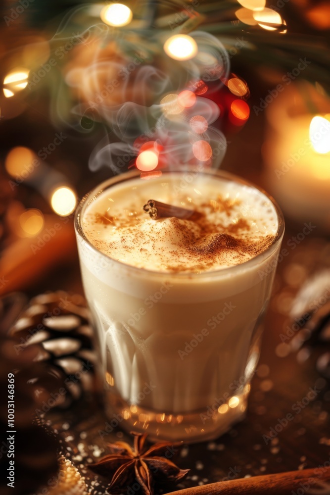 Warm Eggnog Mist Rising Close-up Warm Eggnog Mist Rising Close-up