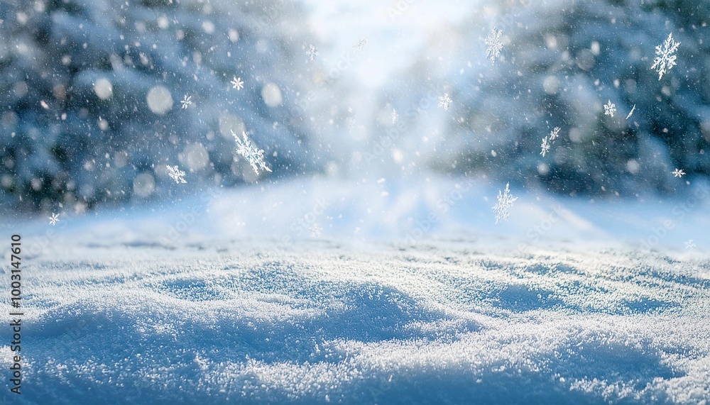 snowy winter forest - christmas background