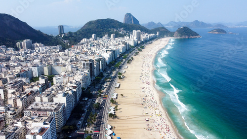 Tableau sur toile Visão aérea da praia de copacabana, rio de janeiro, RJ, brasil