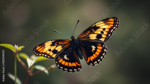 Butterfly wings, outdoor butterfly insect. AI generated image, ai