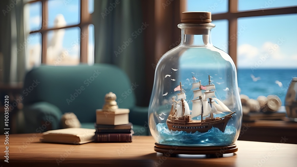 a ship in the cute glass bottle a ship in the cute glass bottle