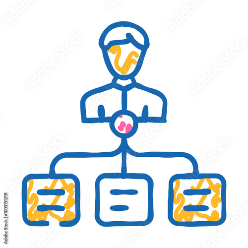 task management doodle icon sketch vector. task management sign. isolated symbol illustration