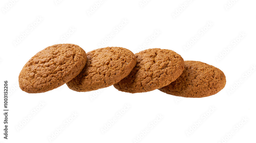Oatmeal cookies. Round oatmeal cookies isolated on white background. Oatmeal cookies. Round oatmeal cookies isolated on white background.