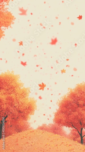 Autumn background with yellow and red leaves. Abstract illustration on the theme of autumn and the approach of winter. The beauty of nature in every season of the year. Postcard with the first day of 
